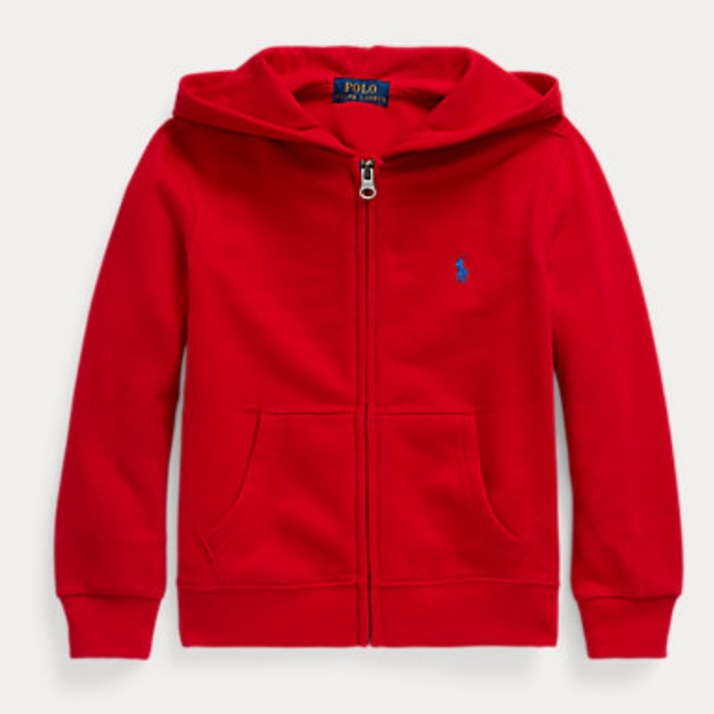 Polo Ralph Lauren Fleece Full-Zip Hoodie in Red; Boys Size M